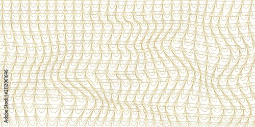 simple golden color fish scale wave pattern vector for banner poster background.