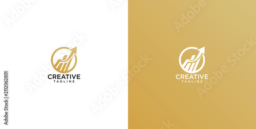 Modern Creative Business Growth Logo Dynamic Financial Success Chart with Upward Arrow in Circular Design for Investment and Marketing