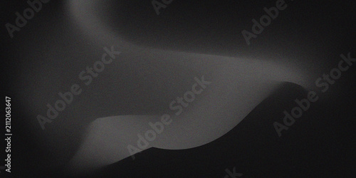 Abstract black gradient background with soft flowing waves. Elegant monochrome texture featuring smooth shadow transitions. Modern minimal backdrop ideal for luxury, presentations and digital .
