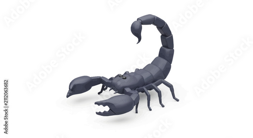 Bild auf Leinwand Detailed dark scorpion with stinger and claws