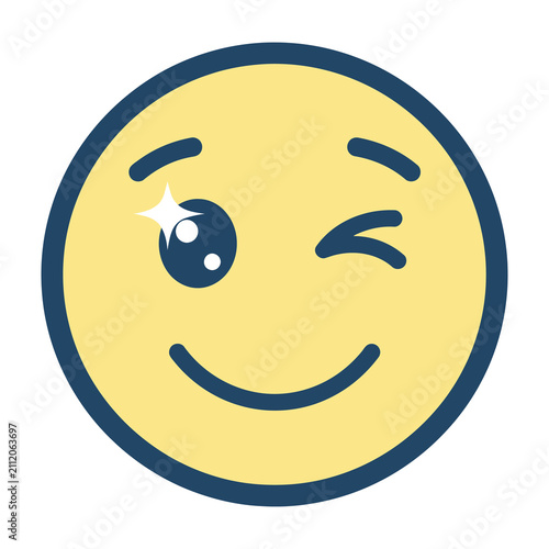 Foto Winking Smiling Face Emoji with Sparkle in Eye