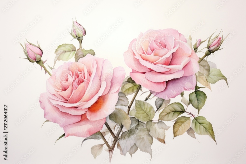 Obraz premium Garland rose painting pattern flower.