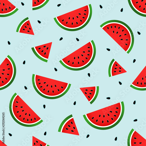 Watermelon Seamless Pattern Background
