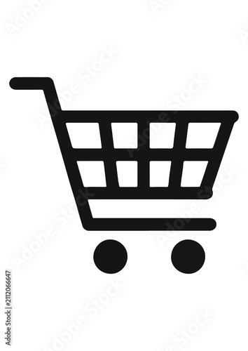 Photography shopping cart icon on white background