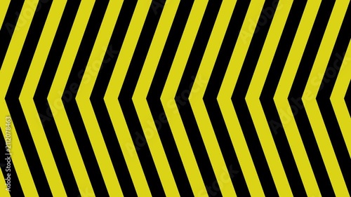 black and yellow hazard safety warning barrier markings scrolling across the screen.  4K animated construction, work safety or automotive themed  motion background