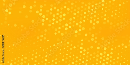 Yellow halftone pattern. Retro comic gradient background. Bright orange pixelated dotted texture overlay. Cartoon pop art faded gradient pattern. Vector backdrop for poster, banner, advertisement