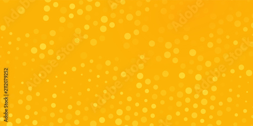 Yellow halftone pattern. Retro comic gradient background. Bright orange pixelated dotted texture overlay. Cartoon pop art faded gradient pattern. Vector backdrop for poster, banner, advertisement