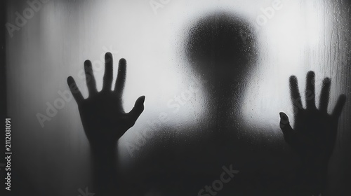 Silhouette Behind Frosted Glass Mystery Concept