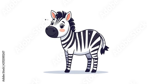 Cartoon zebra wearing headphones dancing.