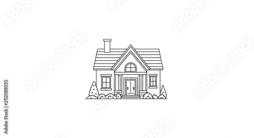 Simple line drawing of a house.