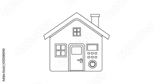Simple line drawing of a house.