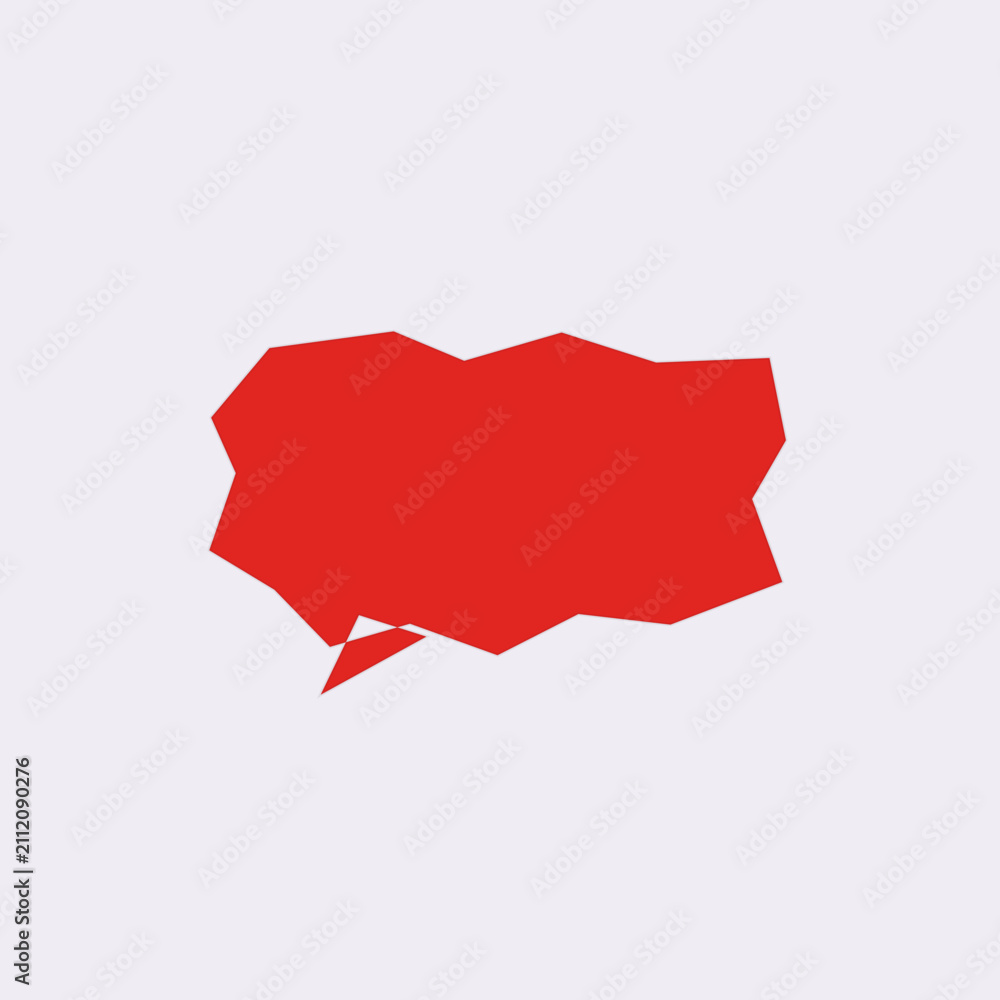 Obraz premium Red speech bubble icon with a tail on a light background, representing speech or conversation