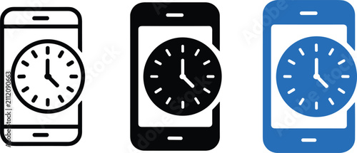 Smartwatch Clock Icon Set Collection