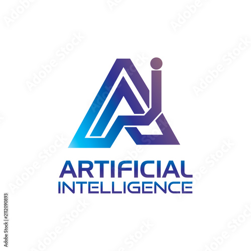 AI Logo Design  Modern Artificial Intelligence Technology Brand Identity Template