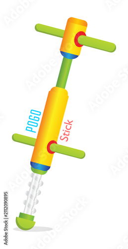 Toy for kids Pogo stick vector illustration.