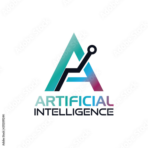 AI Logo Design  Modern Artificial Intelligence Technology Brand Identity Template