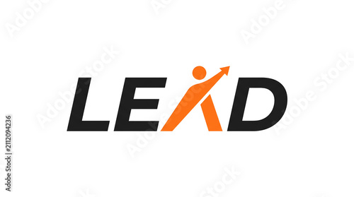Leadership typography logo. Abstract human letter design. Modern business branding. Clean vector illustration