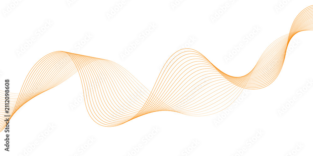 Fototapeta premium Smooth Flowing Orange Curve Waves Background