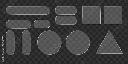 Foto A collection of various geometric shapes featuring a modern glassmorphism design