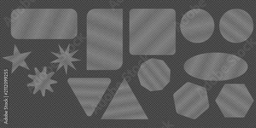 Canvas Print A collection of various geometric shapes featuring a modern glassmorphism design