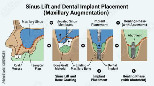 Obraz na płótnie Sinus Lift Maxillary Augmentation Implant Placement