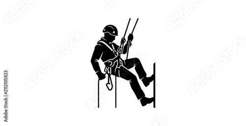 Bild auf Leinwand Kitesurfer Silhouette Vector Illustration