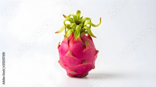 Fresh dragon fruit on white background. Pitaya exotic fruit isolated in studio.