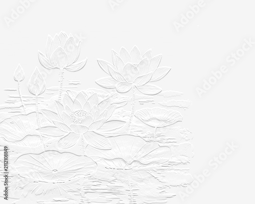 Embossed image of flowers.