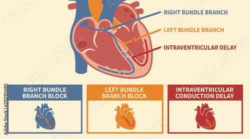 фотографія Bundle Branch Block Right Left Intraventricular Conduction Delay