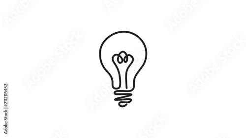 "Continuous line drawing of light bulb"