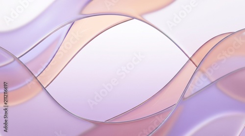 Abstract 3D glassmorphism background with translucent frosted glass shapes, pastel lavender gradient and copy space. Modern tech and UI design asset for websites, apps and presentations.