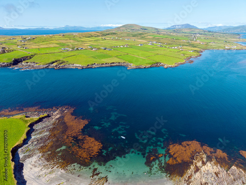 Aerial view of Valentia Island in County Kerry, Ireland