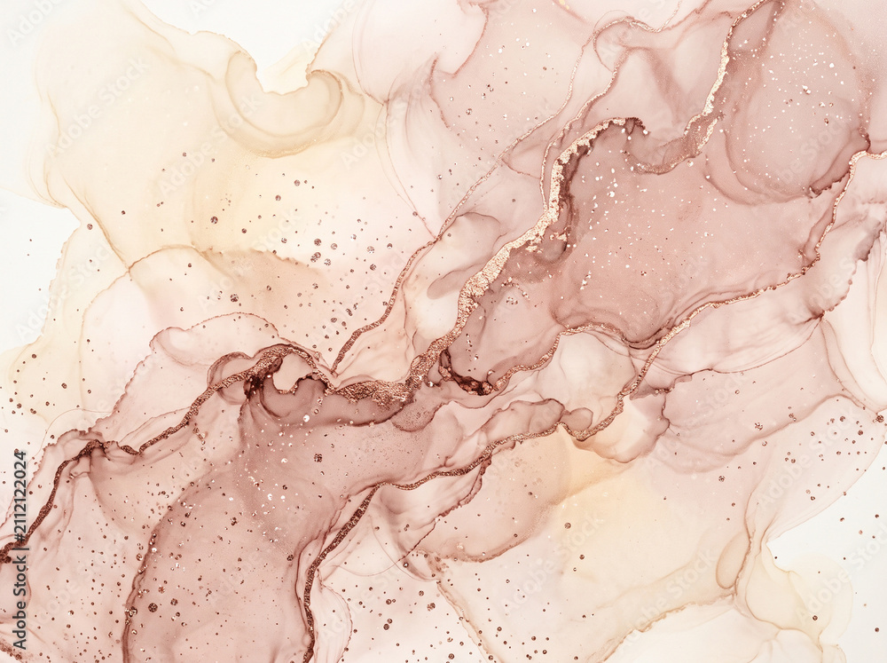 Fototapeta premium Rose Beige Abstract Fluid Ink Marble Luxury Texture Background