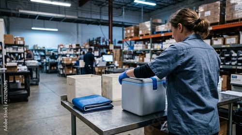 Public health logistics team prepares final clinic shipment at dispatch hub
