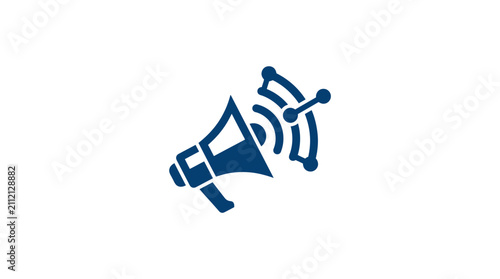 фотографія Megaphone with sound waves emitting loudly.