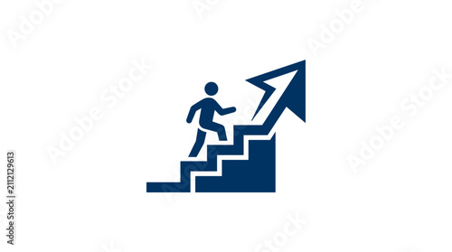 Cuadro en lienzo Person climbing up the career ladder.