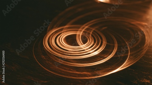 Light circles on dark wooden surface