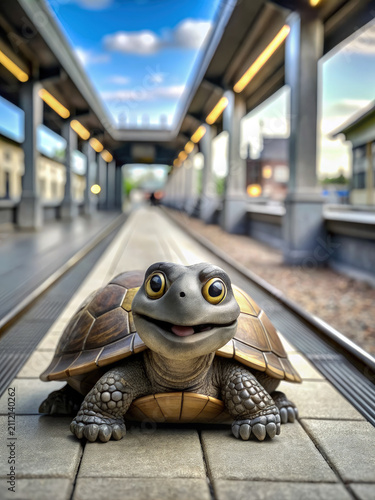 Small Turtle Sitting on Ground