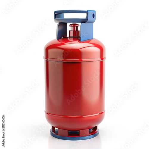 Red Fire Extinguisher on White Background