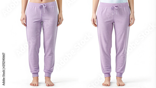 Woman Wearing Purple Pants and White Tank Top