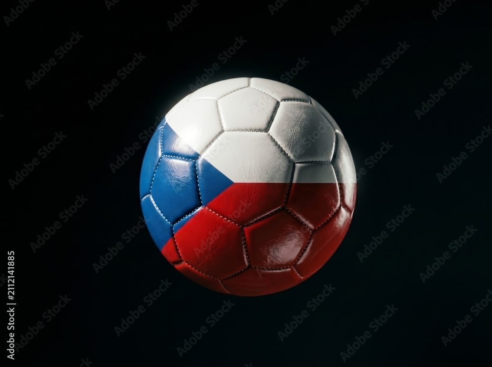 Naklejka premium soccer ball with flag of czech