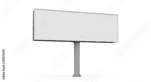 Blank horizontal billboard mockup isolated on white background for outdoor advertising and promotion