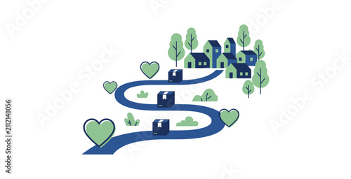 Delivery Logistics and Community Vector Illustration
