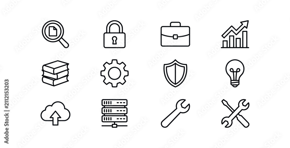 Fototapeta premium Business and Technology Icon Set
