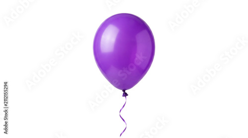 Balloon Party Elegant single purple balloon isolated on transparent background Ideal for party celebration or decoration themes in photos and graphics Set against a pure solid white background