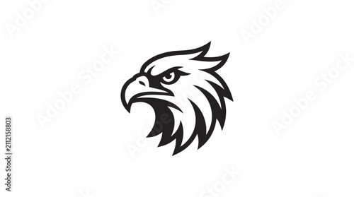 Bild auf Leinwand Black and white eagle head illustration.
