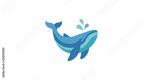 Canvastavla Blue Whale Swimming Ocean Water Animal.