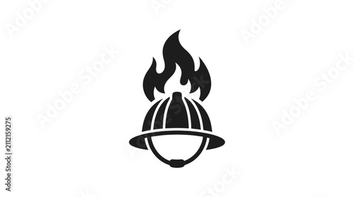 Fotografie Firefighter helmet with flames on top.