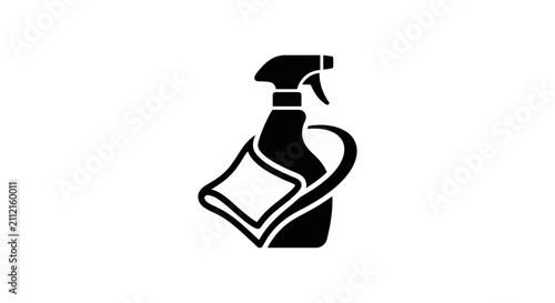 Принти на полотні Cleaning spray bottle with cloth.