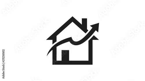 фотографія House with growing graph icon.